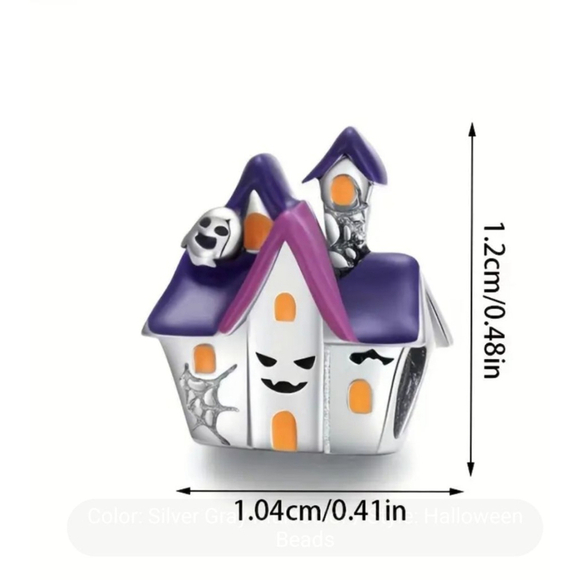 Halloween Beads Charm Purple Orange - Picture 3 of 3